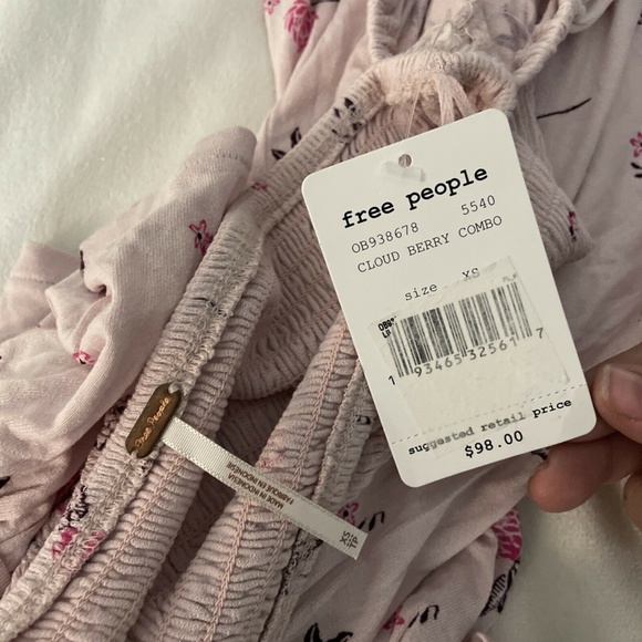 NWT $98 Free People [ XS ] Lana Off the Shoulder‎ Tunic Top in Cloud Berry - Picture 10 of 12